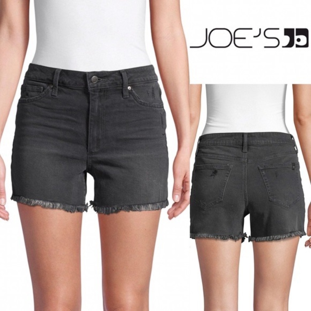 Joe’s Jeans Constance High-Rise Denim Shorts Black Washed Size 25